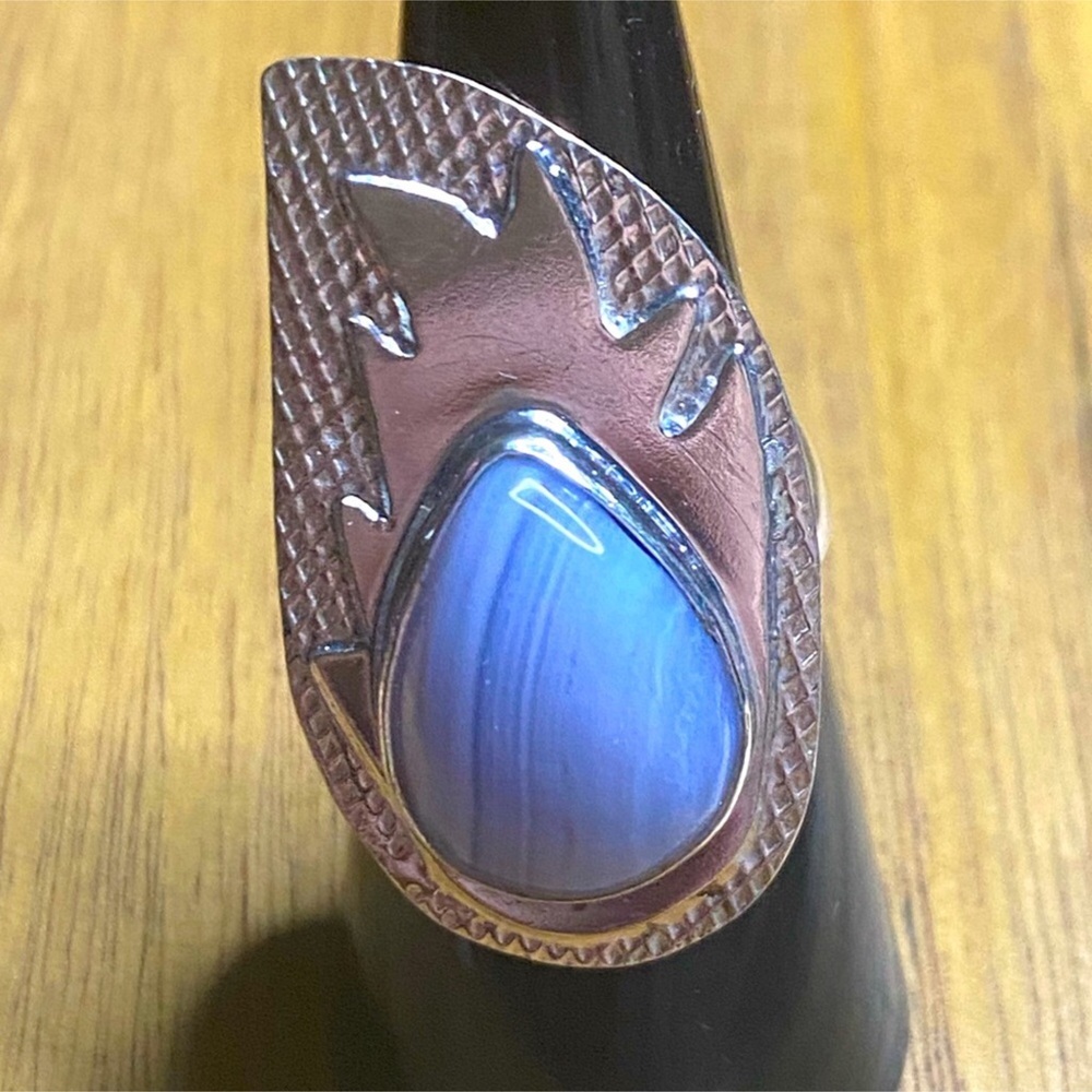 SALE! Blue Lace Agate set in 925 Sterling